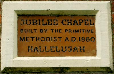 Edgerley Primitive Methodist Chapel commemorative stone