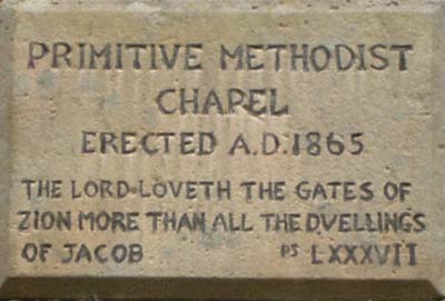 [former] Melverley Primitive Methodist Chapel commemorative stone
