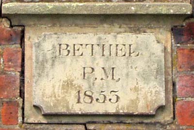 Datestone of [former] Bethel Primitive Methodist Chapel, Wattlesborough Heath